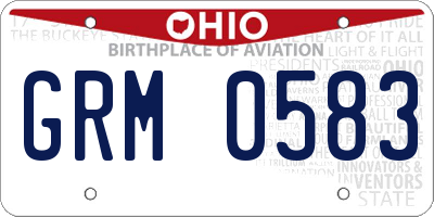 OH license plate GRM0583