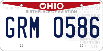 OH license plate GRM0586