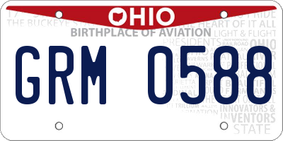 OH license plate GRM0588