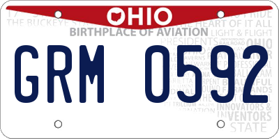 OH license plate GRM0592