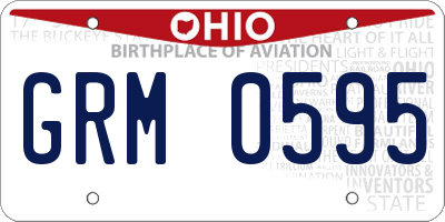 OH license plate GRM0595