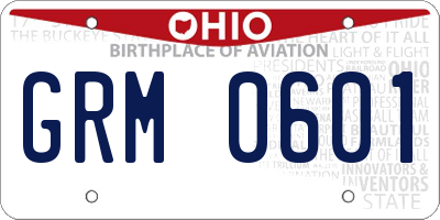 OH license plate GRM0601