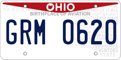 OH license plate GRM0620