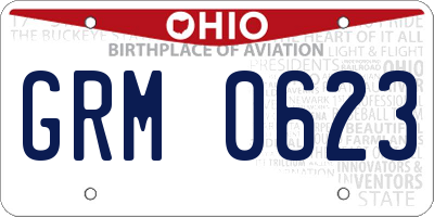 OH license plate GRM0623