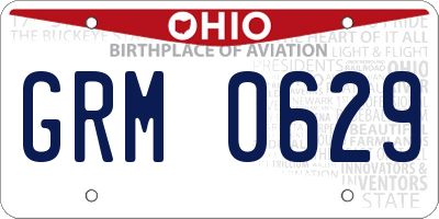 OH license plate GRM0629