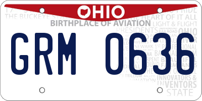 OH license plate GRM0636