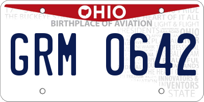 OH license plate GRM0642
