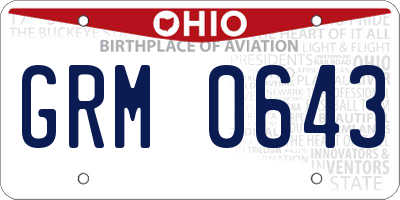 OH license plate GRM0643