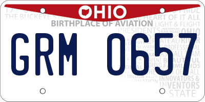 OH license plate GRM0657