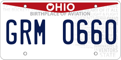 OH license plate GRM0660