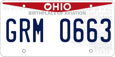OH license plate GRM0663