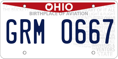 OH license plate GRM0667