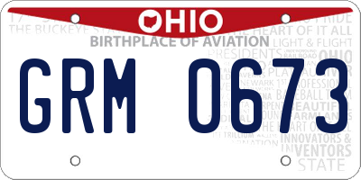 OH license plate GRM0673