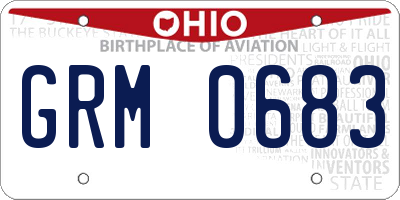 OH license plate GRM0683