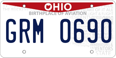 OH license plate GRM0690