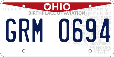 OH license plate GRM0694