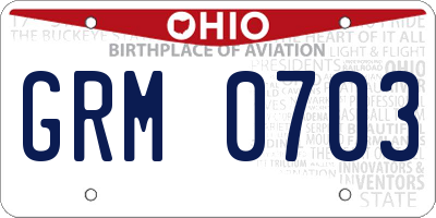 OH license plate GRM0703