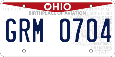 OH license plate GRM0704