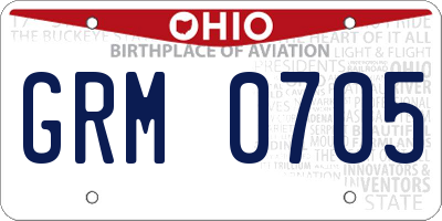 OH license plate GRM0705