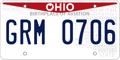OH license plate GRM0706