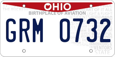 OH license plate GRM0732