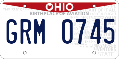OH license plate GRM0745