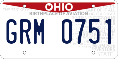 OH license plate GRM0751