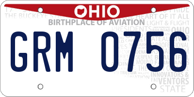 OH license plate GRM0756