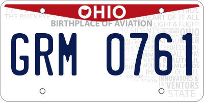 OH license plate GRM0761
