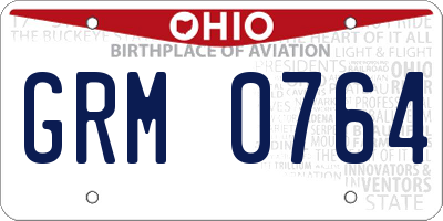 OH license plate GRM0764