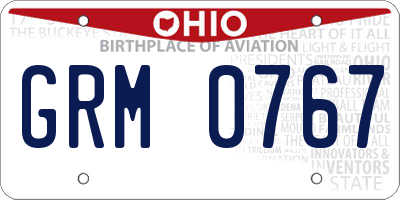 OH license plate GRM0767
