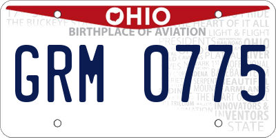 OH license plate GRM0775