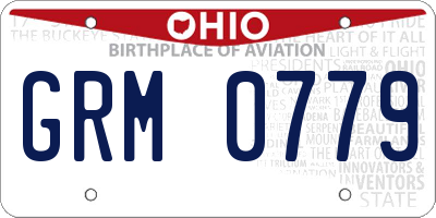 OH license plate GRM0779