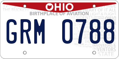 OH license plate GRM0788