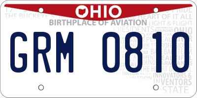 OH license plate GRM0810