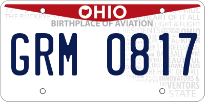 OH license plate GRM0817