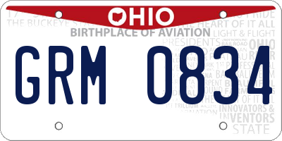 OH license plate GRM0834