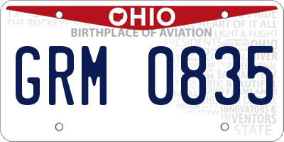 OH license plate GRM0835