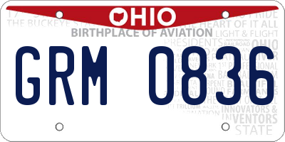 OH license plate GRM0836
