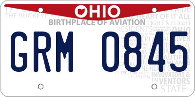 OH license plate GRM0845