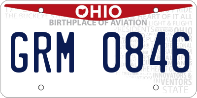 OH license plate GRM0846