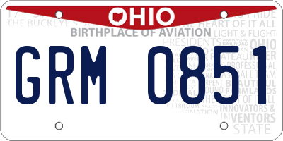 OH license plate GRM0851