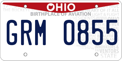 OH license plate GRM0855