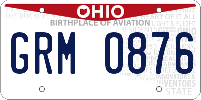 OH license plate GRM0876