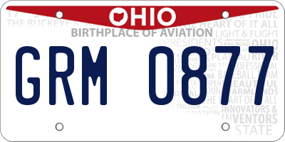 OH license plate GRM0877