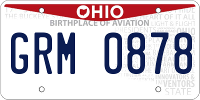 OH license plate GRM0878