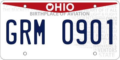 OH license plate GRM0901