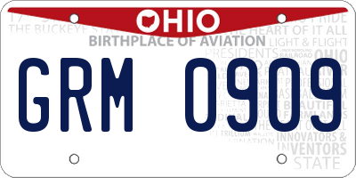 OH license plate GRM0909