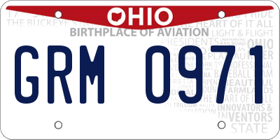 OH license plate GRM0971