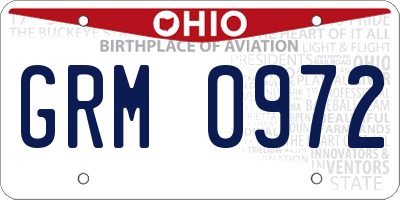OH license plate GRM0972